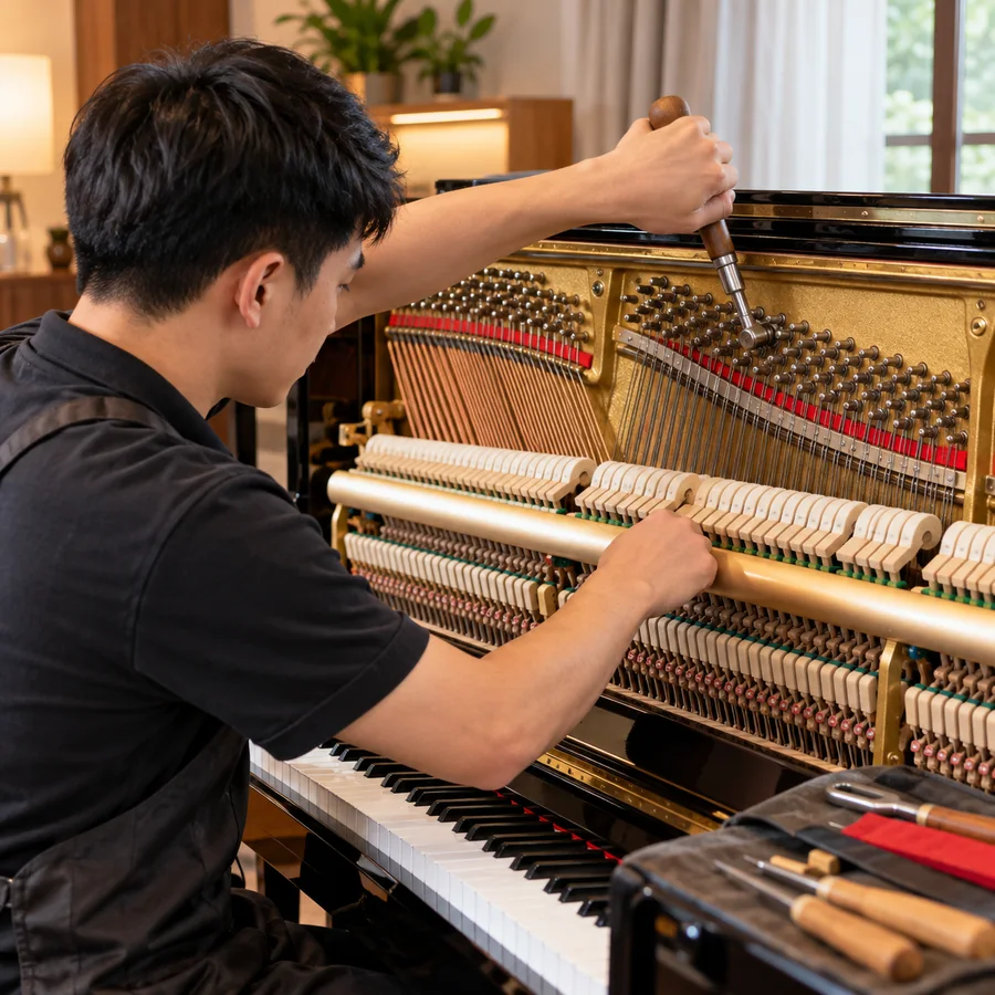 Gói lên dây piano cơ tại nhà