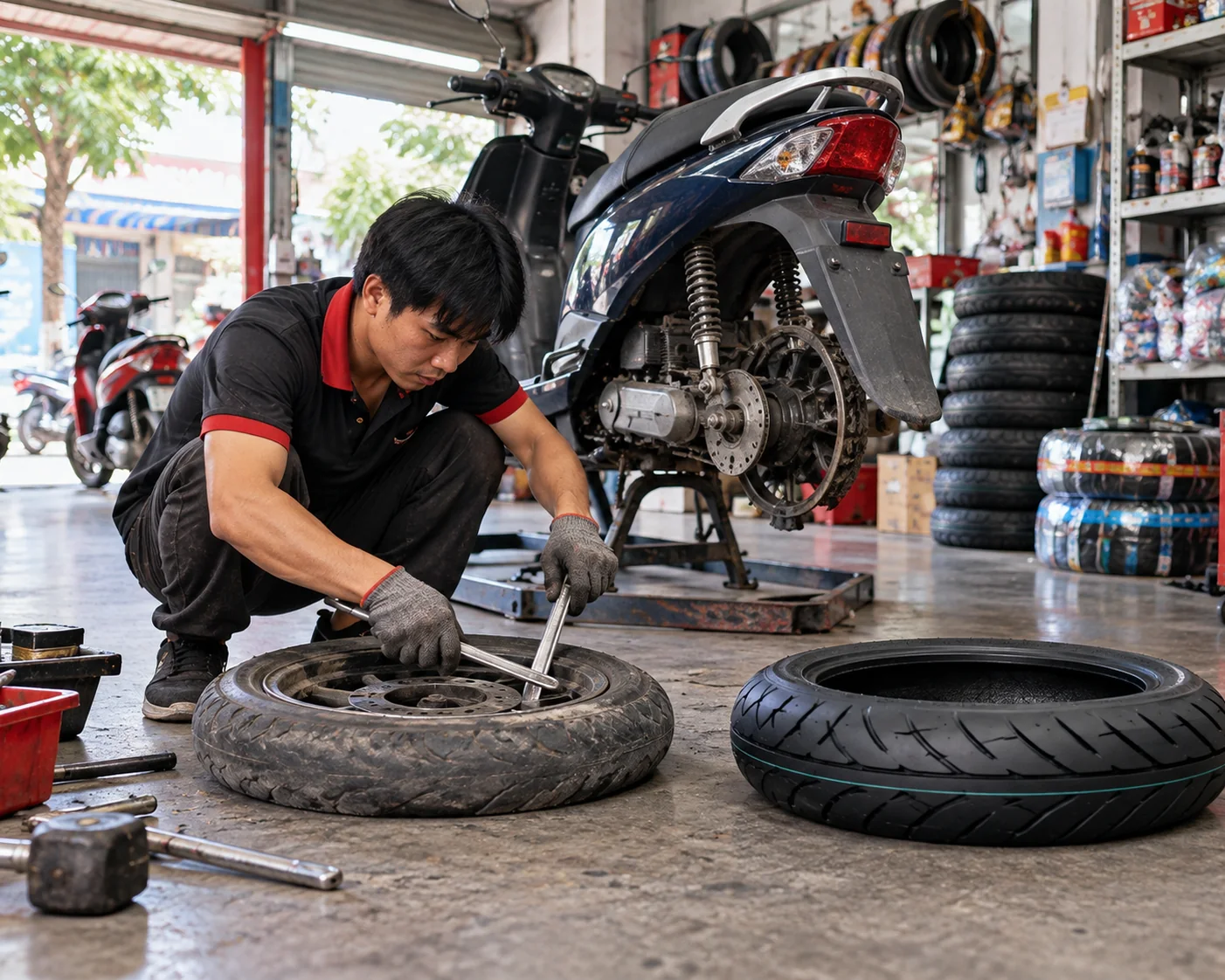 Thay Lốp Xe Điện